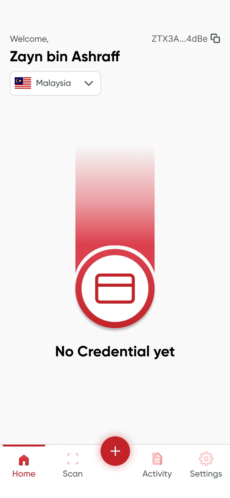 MyID Superapp home screen