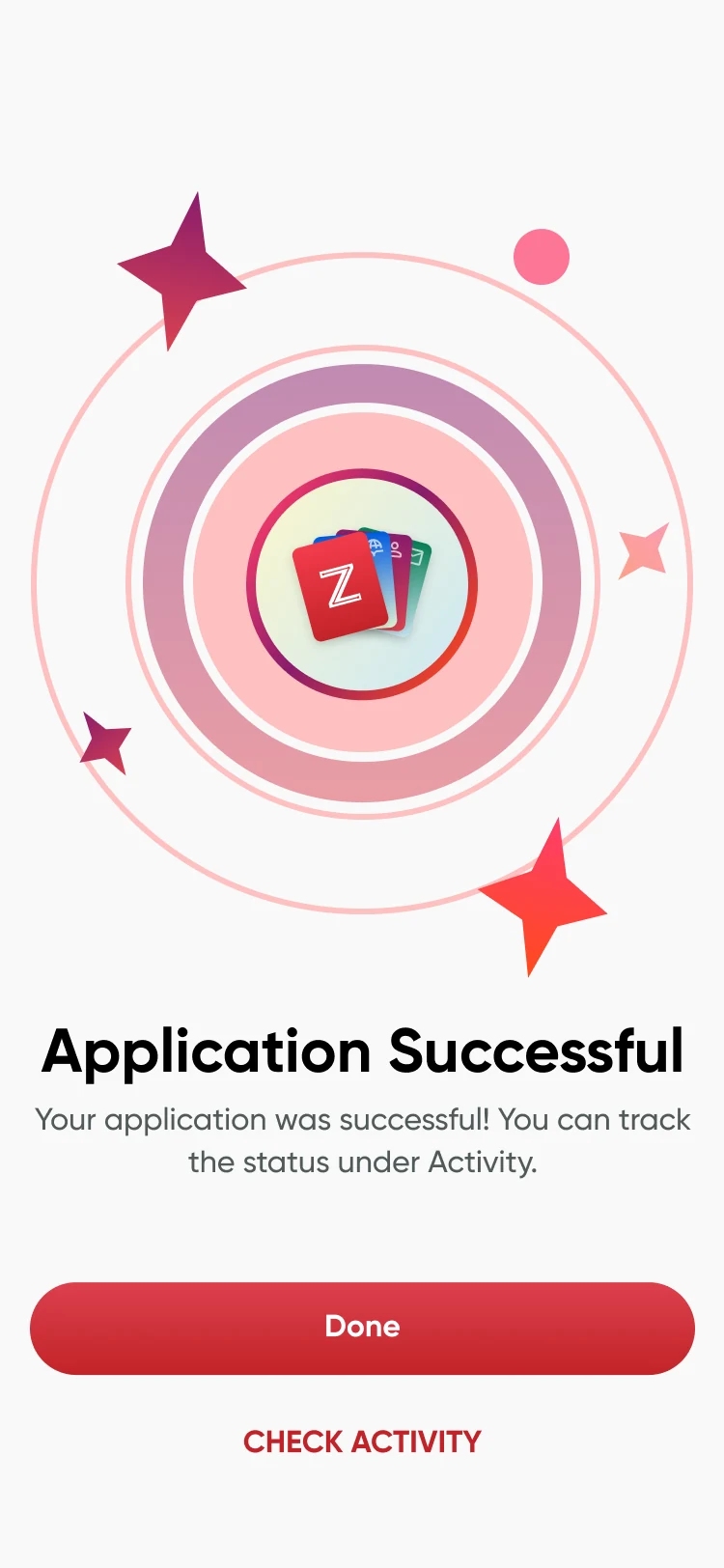 Successful credential screen